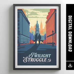 TWILIGHT STRUGGLE - Inspired Poster / Retro Board Game Poster & Printable Wall Art Print / Home Decor Gift Idea / Digital Download