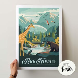 Póster no oficial inspirado en ARK NOVA / Póster y lámina decorativa retro para juegos de mesa / Fantasía, D&D, Juegos de rol / Idea de regalo para decoración del hogar
