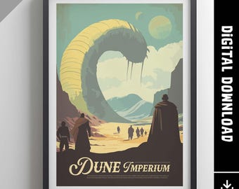 Póster no oficial de DUNE IMPERIUM - Inspirado en el juego de mesa retro / Póster imprimible para pared / Ideal para decorar el hogar / Descarga digital