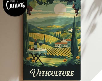 Unofficial VITICULTURE - Inspired Canvas / Retro Board Game Wall Art / Fantasy, DnD, RPG / Home Decor & Gift Idea