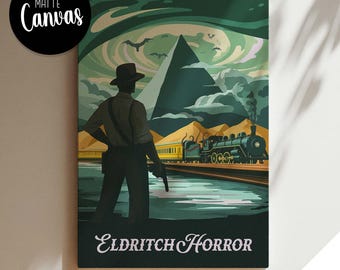 ELDRITCH HORROR no oficial: lienzo inspirado en juegos de mesa retro, fantasía, DnD, RPG, decoración del hogar y regalo.