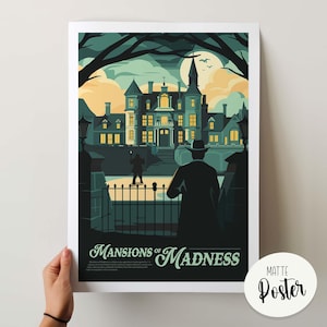 MANSIONS OF MADNESS - Inspired Poster / Retro Board Game Poster & Wall Art Print / Fantasy, Dnd, Roleplaying Game / Home Decor Gift Idea