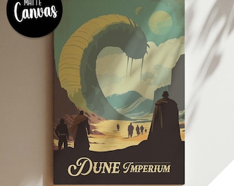 Lienzo no oficial inspirado en DUNE / Arte mural retro de juegos de mesa / Fantasía, D&D, RPG / Decoración para el hogar e idea de regalo