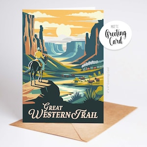 Great Western Trail - Inspired Greeting Card / Retro Board Game Card / Fantasy RPG, DnD, Geeky Birthday Gift