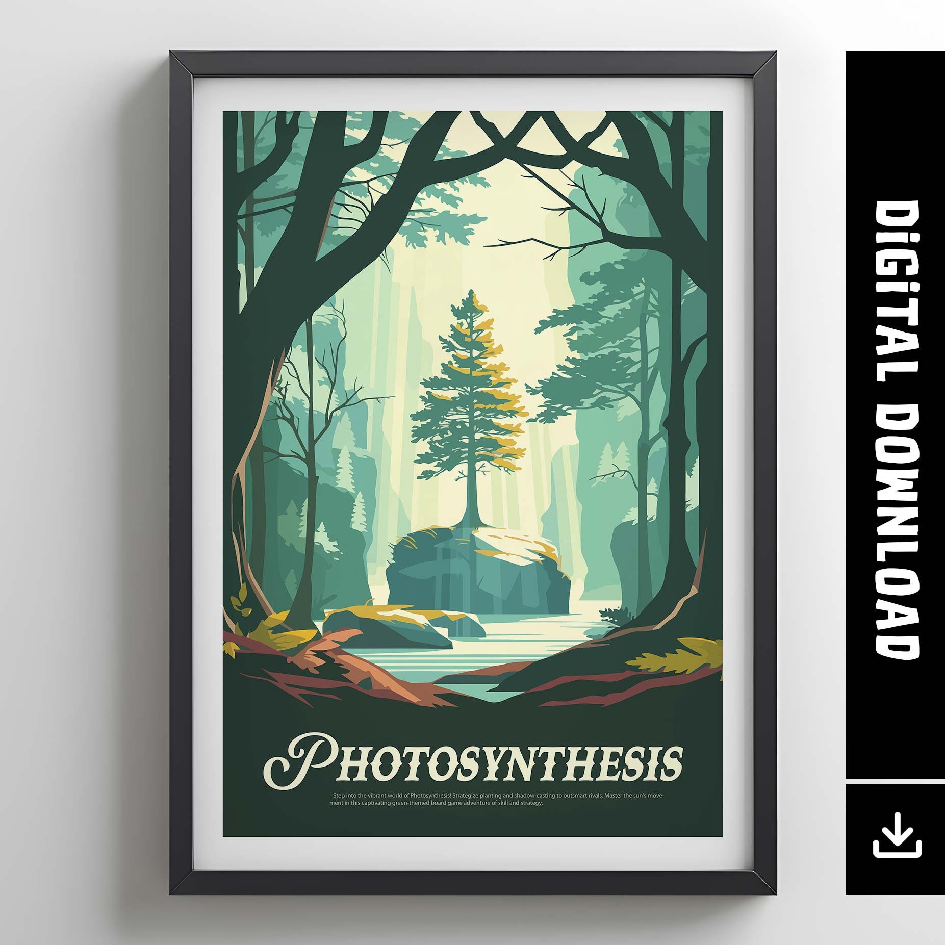 PHOTOSYNTHESIS Inspired Poster / Retro Board Game Poster &amp; Printable Wall Art Print / Home Decor ...
