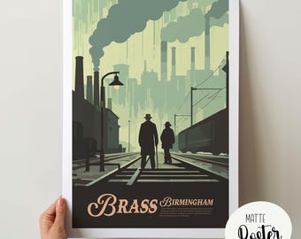 Unofficial BRASS - BIRMINGHAM - Inspired Poster / Retro Board Game Poster & Wall Art Print / Fantasy, Roleplaying Game / Home Decor Gift