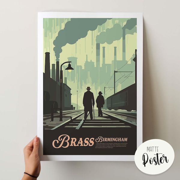 非公式BRASS - BIRMINGHAM - インスパイアされたポスター / レトロボードゲームポスター＆ウォールアートプリント / ファンタジー、ロールプレイングゲーム / ホームデコレーションギフト