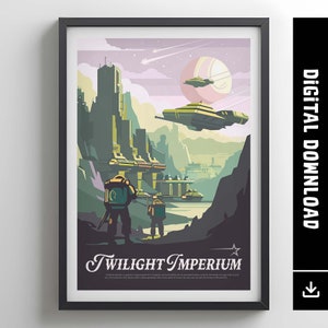 TWILIGHT IMPERIUM - geïnspireerde poster / retro bordspelposter en afdrukbare muurkunstprint / cadeau-idee voor woondecoratie / digitale download
