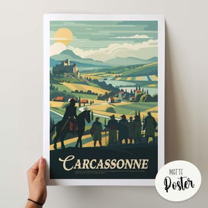 CARCASSONNE - Inspired Poster / Retro Board Game Poster & Wall Art Print / Fantasy, Dnd, Roleplaying Game / Home Decor Gift Idea