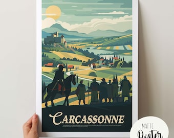 Unofficial CARCASSONNE - Inspired Poster / Retro Board Game Poster & Wall Art Print / Fantasy, Dnd, Roleplaying Game / Home Decor Gift Idea