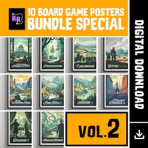 Paquete especial de 10 pósteres de juegos de mesa, vol. 2 / Póster retro de juego de mesa / Impresión de arte mural imprimible / Idea de regalo para decoración del hogar / DESCARGA DIGITAL