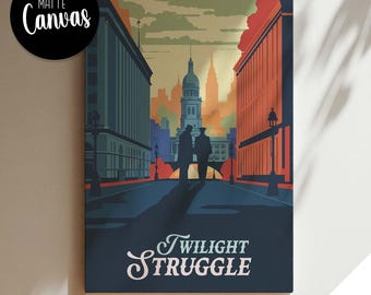 非公式TWILIGHT STRUGGLE - キャンバスプリント / レトロボードゲーム風ウォールアート / ファンタジー、ダンジョンズ＆ドラゴンズ、RPG / ホームデコレーション＆ギフトアイデア