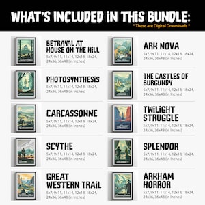 10 Board Game Posters Bundle Special Vol.2 / Retro Board Game Poster ...