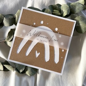 Karte zur Geburt - Geburtskarte - Geschenk Baby - personalisierbar