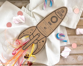 Children's Invitation - Rocket Invitation - Printable Template