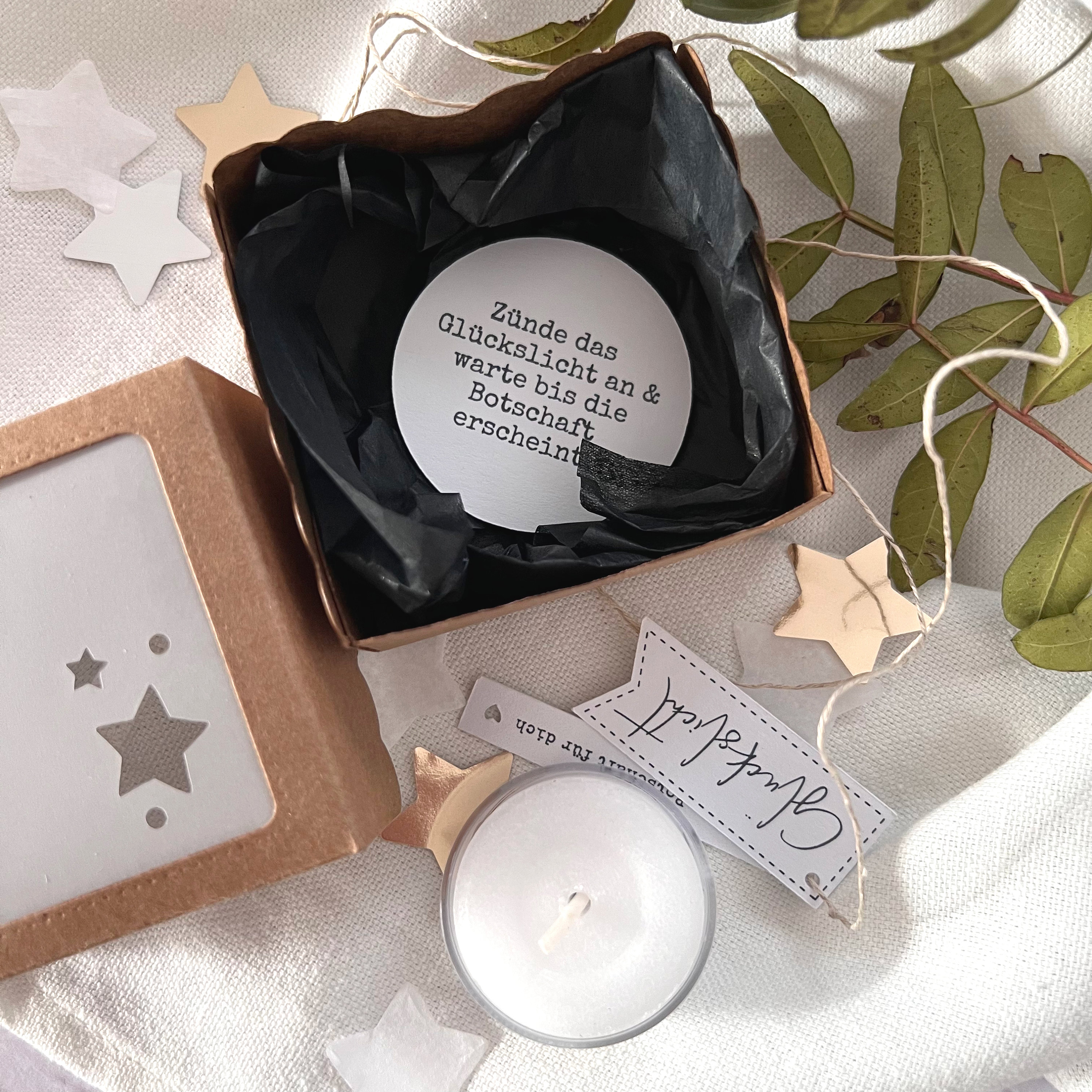 Räder Geburtstagsgruß Mini Tablett - Akazienholz Mit Teelichthalter