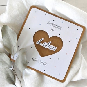 Karte zur Geburt - Baby - Geschenk - Personalisierbar