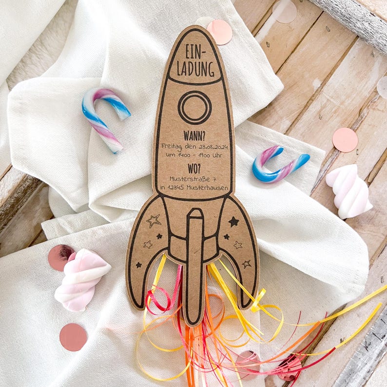 Children's Invitation - Rocket Invitation - Printable Template - Etsy