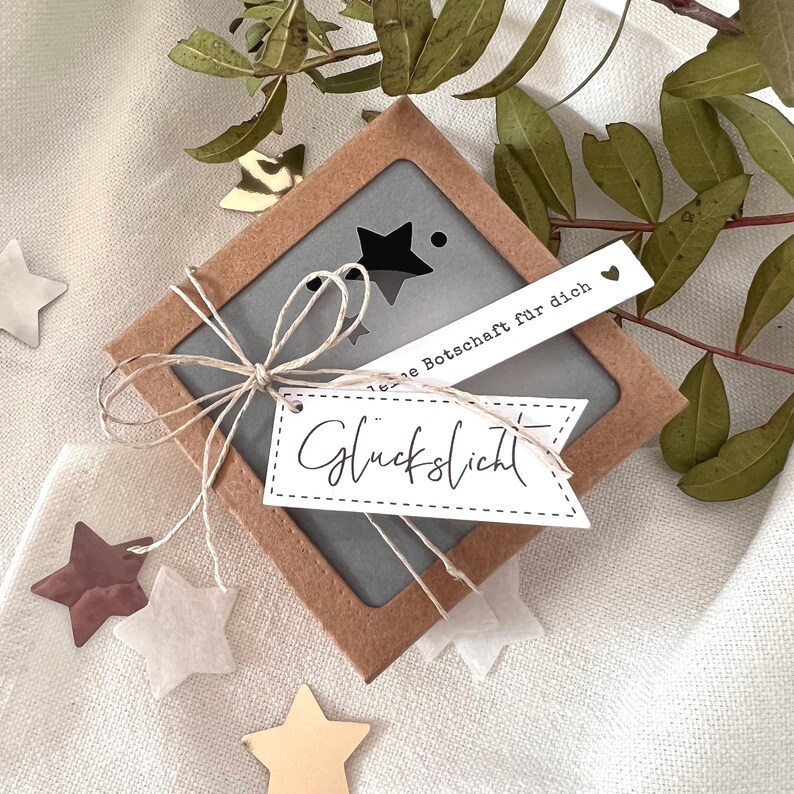 Teelicht mit Botschaft Spruch Glückslicht Geschenkidee Etsy.de