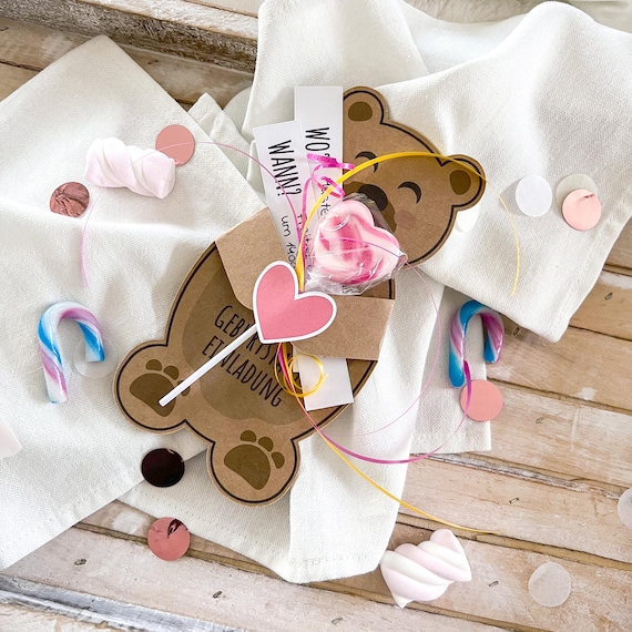 Einladung Kindergeburtstag - Teddybär Einladung - Druckvorlage