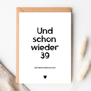 Minimalistische Postkarte Geburtstag auf 300g Papier