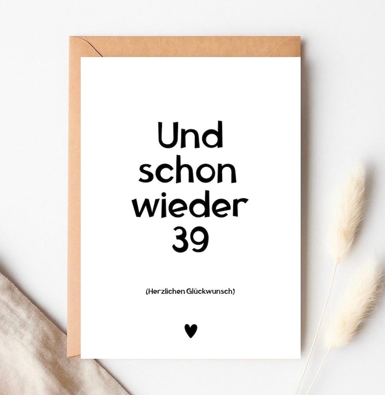 Minimalistische Postkarte Geburtstag auf 300g Papier