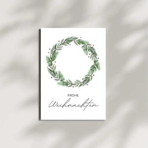 Weihnachtskarte | Kranz | Format A6 | mit oder ohne Briefumschlag | Frohe Weihnachten | Postkarte | Frohes Fest | besinnlich
