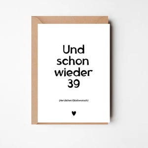 Postkarte Und schon wieder 39 minimalistisch A6