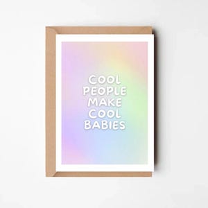 Coole Babykarte zur Geburt – Postkarte mit Spruch „Cool People Make Cool Babies“ – Lustige Glückwunschkarte zur Schwangerschaft | Grußkarte