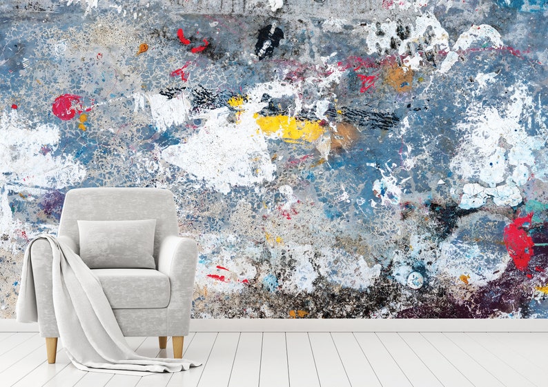 Grunge Art Wall Mural Graffiti Wall Mural Peel and Stick Etsy
