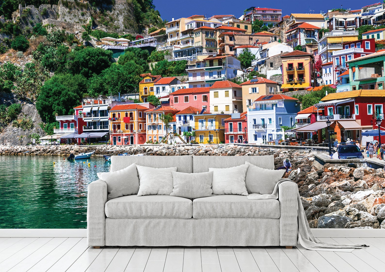 Colourful Greece Wall Mural Peel and Stick Wall Mural Etsy