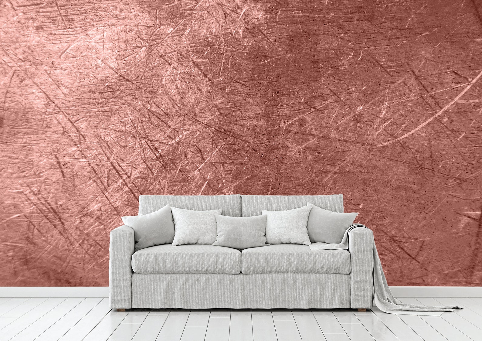 Rose Gold Effect Wall Mural Peel and Stick Wall Mural Etsy