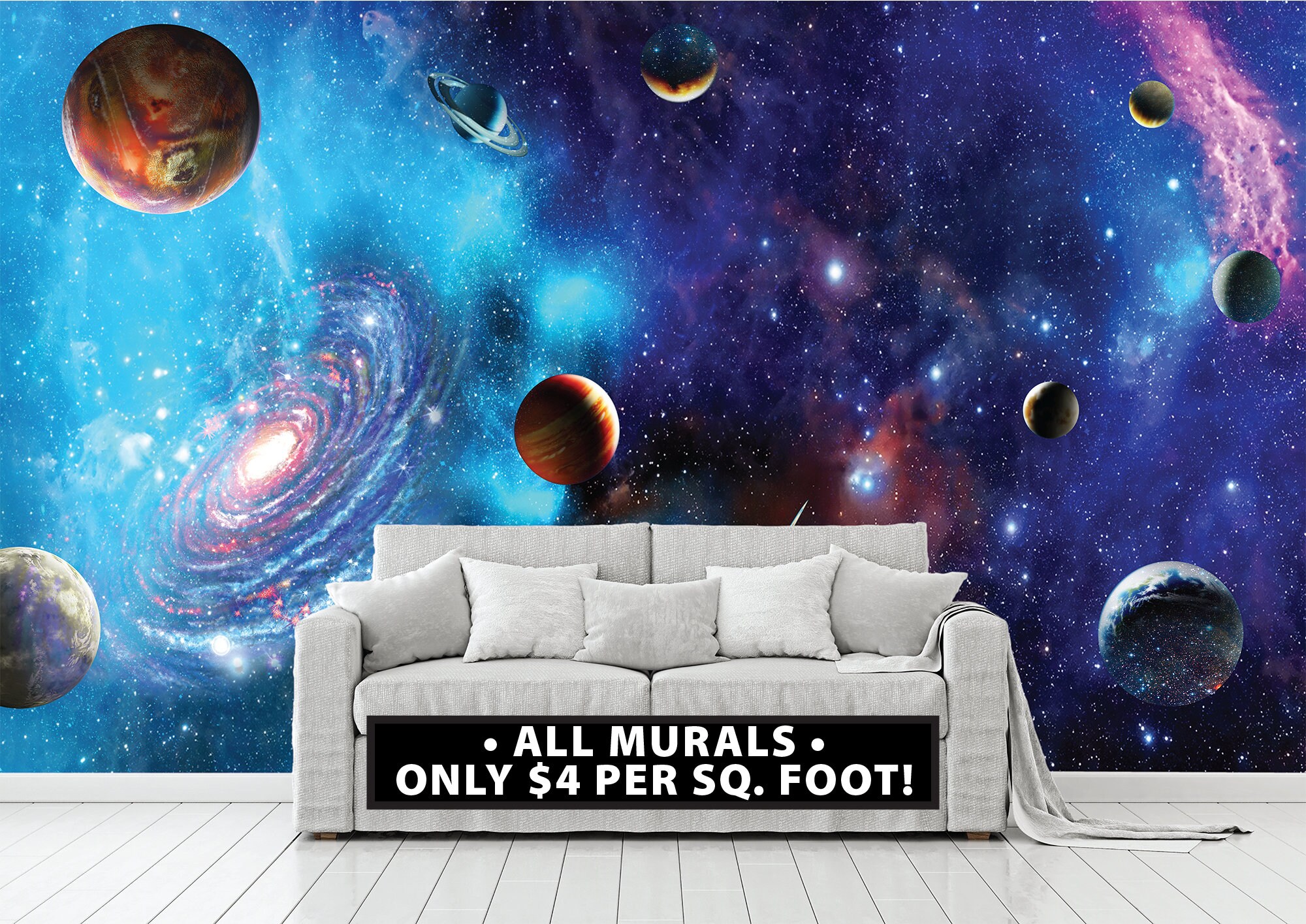 Nebula Galaxy Space Wall Mural Peel and Stick Wall Mural Etsy