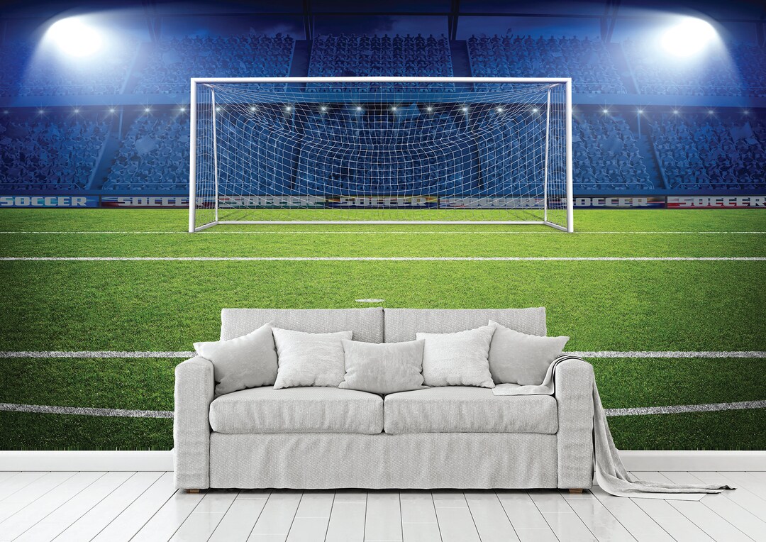 Soccer Wall Mural Soccer Mural Soccer Wallpaper Peel and Etsy