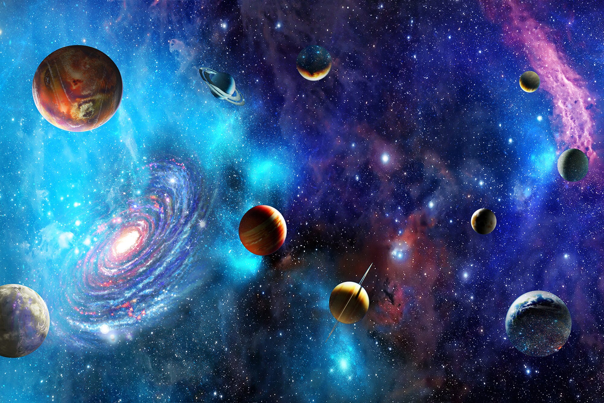 Nebula Galaxy Space Wall Mural Peel and Stick Wall Mural Etsy