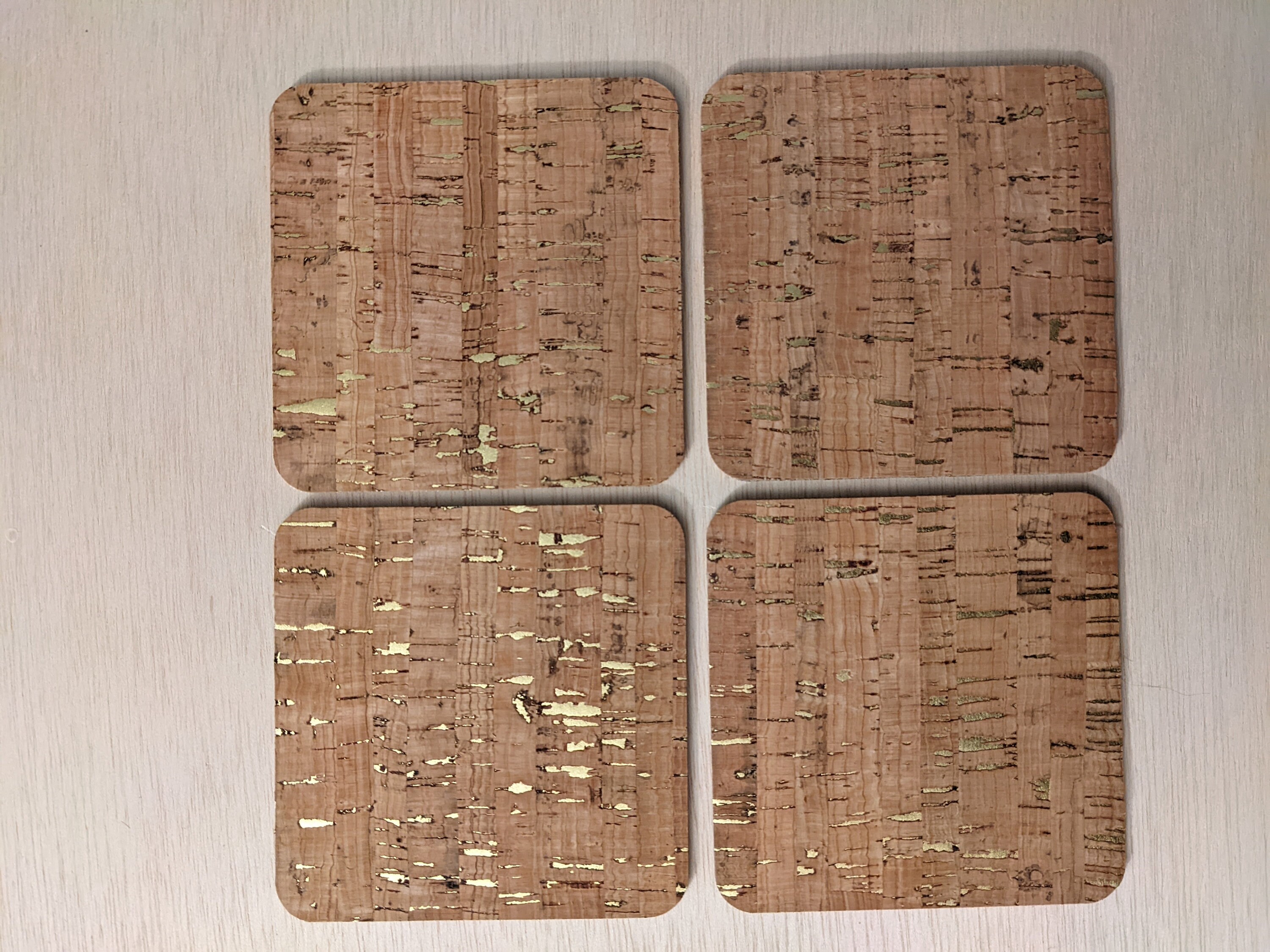 Gold Flecked Faux Leather/cork Coasters Set of 4 Etsy