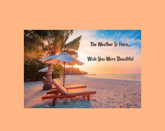Humorous Wish You Were Here Postcard, Funny Postcards