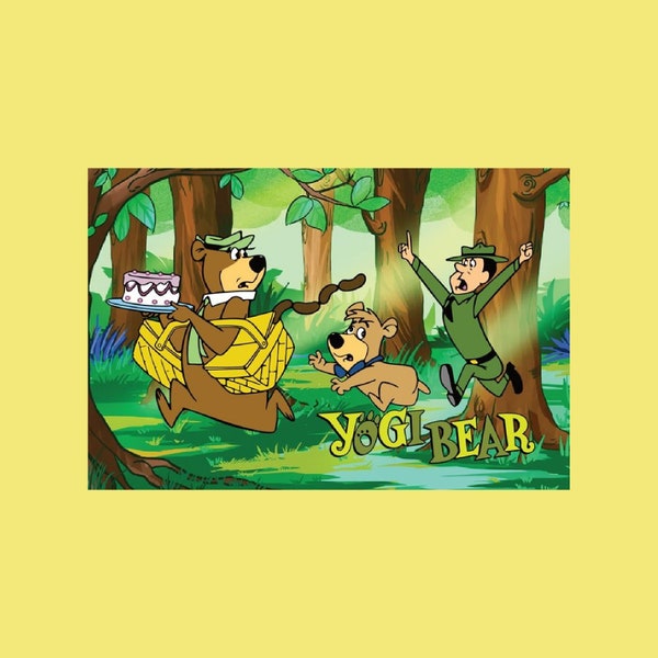 Very Cool Yogi Bear Postcard, Saturday Morning Cartoon Postcard, Nostalgic Postcard, Postcrossing, Postcards, Hanna-Barbera, Jellystone Park