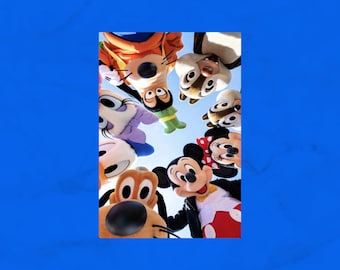 Disney Characters Postcard, Mickey Mouse and Friends, Disneyland and Disney World