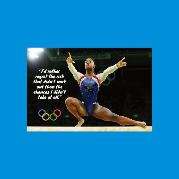Famous Athlete Postcards, Simone Biles Postcard, The Summer Olympics Postcard, Celebrity Postcards, Postcrossing, Simone Biles Quote