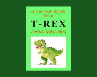 Adorable T-Rex Postcard, Funny Dinosaur Postcard