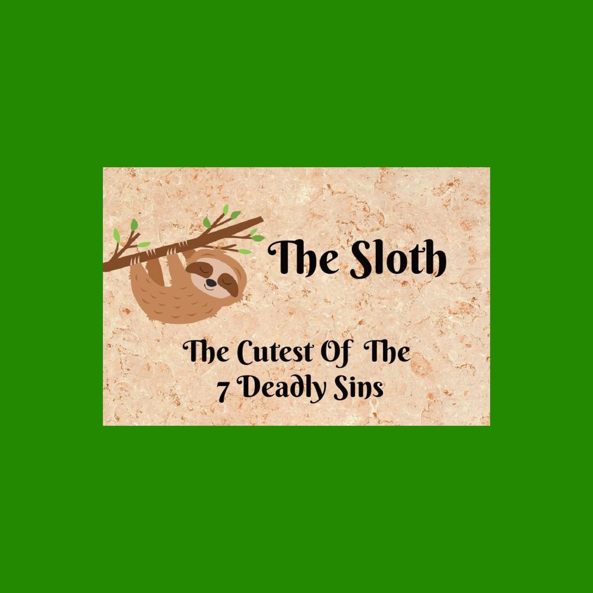 Awesome Humorous Postcard Sloth Humor Postcards Seven Deadly Etsy