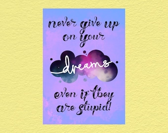 Humorous Dreams Postcard, Funny Postcards, Motivational Postcards