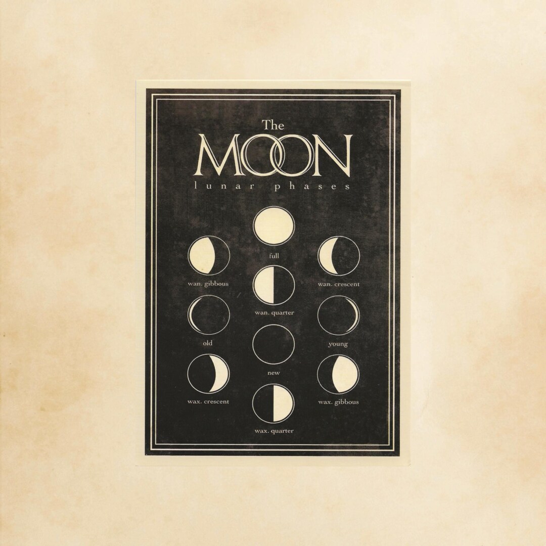 Modern Moon Modern Moon Lunar Phases Postcard, the Moon Postcards, the Solar System ...