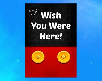 Fun Mickey Mouse Postcard, "Wish You Were Here" - Disneyland - Disney World