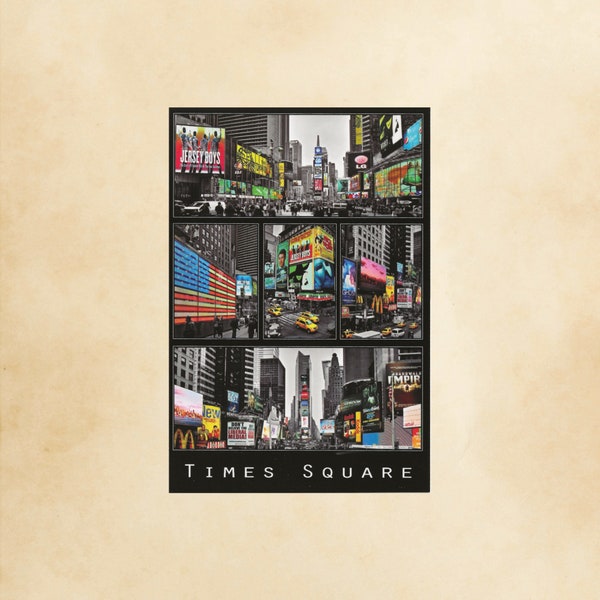 Modern New York Times Square Postcard, NYC Postcard, Broadway Postcard, New York City, Postcrossing, Postcard Art