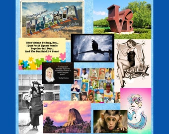 Random Postcard Grab Bag, Quote, Movie, Holiday, Art