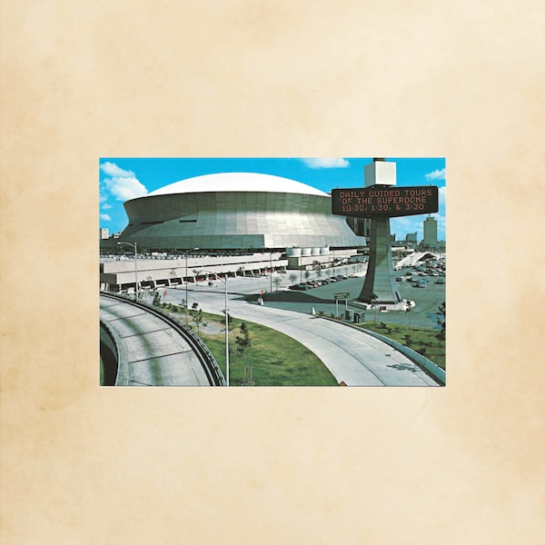 Modern New Orleans Superdome Postcard, Louisiana Postcard, Stadium Postcard, Famous Stadiums, Postcrossing, Postcard Art