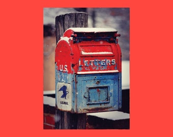 Very Cool USPS Postcard, Antique Mailbox Postcard, Mailboxes