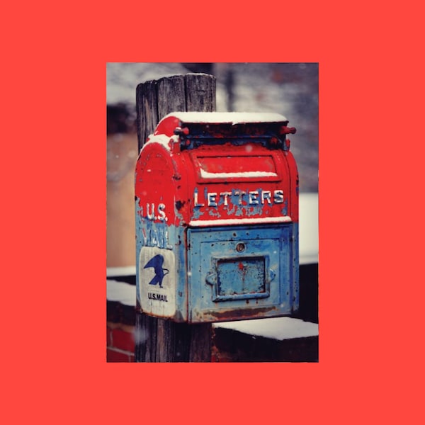 Very Cool USPS Postcard, Antique Mailbox Postcard, Mailboxes